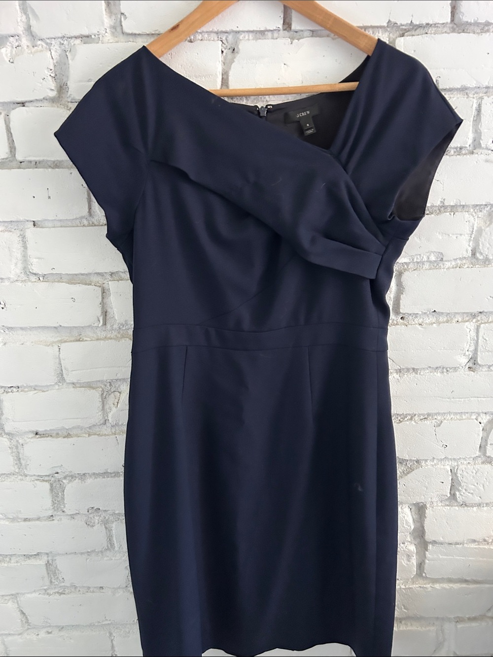 J Crew Navy Cap-Sleeve Sheath Dress